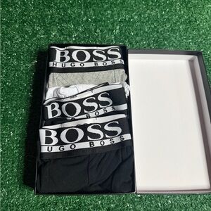 Hugo Boss 3-Pack Boxer Briefs in Black, White, and Light Gray